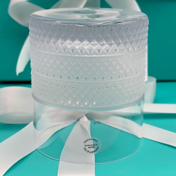 NEW Tiffany & Co. Diamond Point Crystal Glass Height 4" Double Old Fashioned - Picture 7 of 11